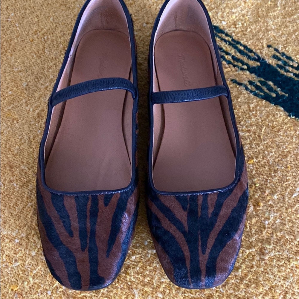 Madewell calf hair animal print flats